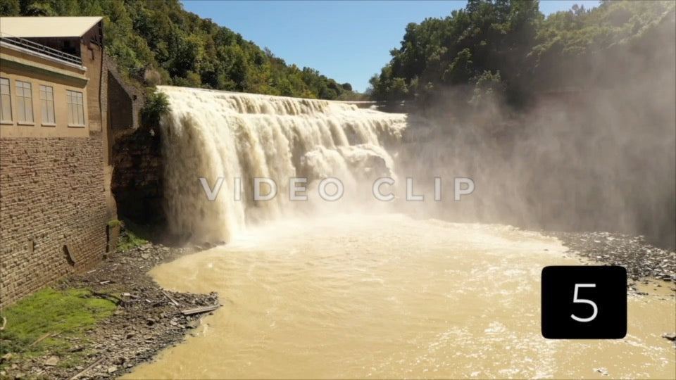 CLIP 5 - Rochester, NY Vol. 6 - raging waterfall at Lower Falls Park on Genesee River