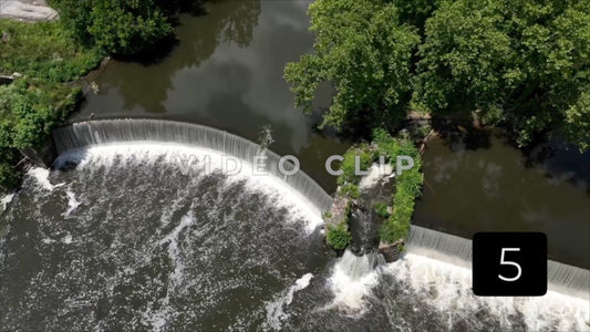 CLIP 5 - Lynchburg, VA Vol. 2 - aerial spin over old waterfall dam on James River