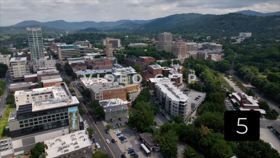 CLIP 5 - Asheville, NC pulling away and rising about downtown