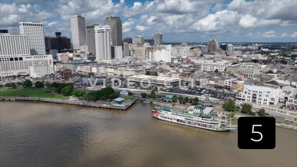 CLIP 5 - New Orleans, LA Vol. 1 - crossing Mississippi to Steamboat Natchez