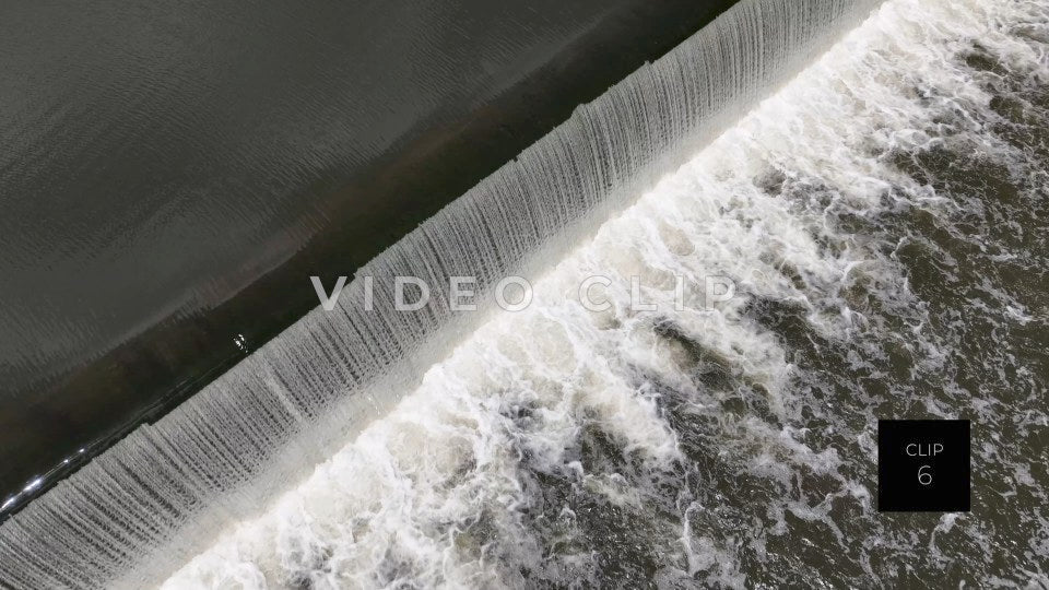 CLIP 6 - Lynchburg, VA close up of waterfall dam on James River