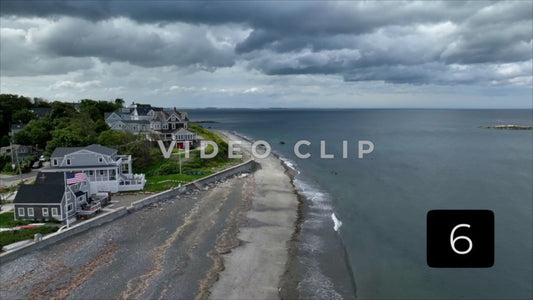 CLIP 6 - Boston, MA cloudy skies over coastal homes along Massachusetts Bay