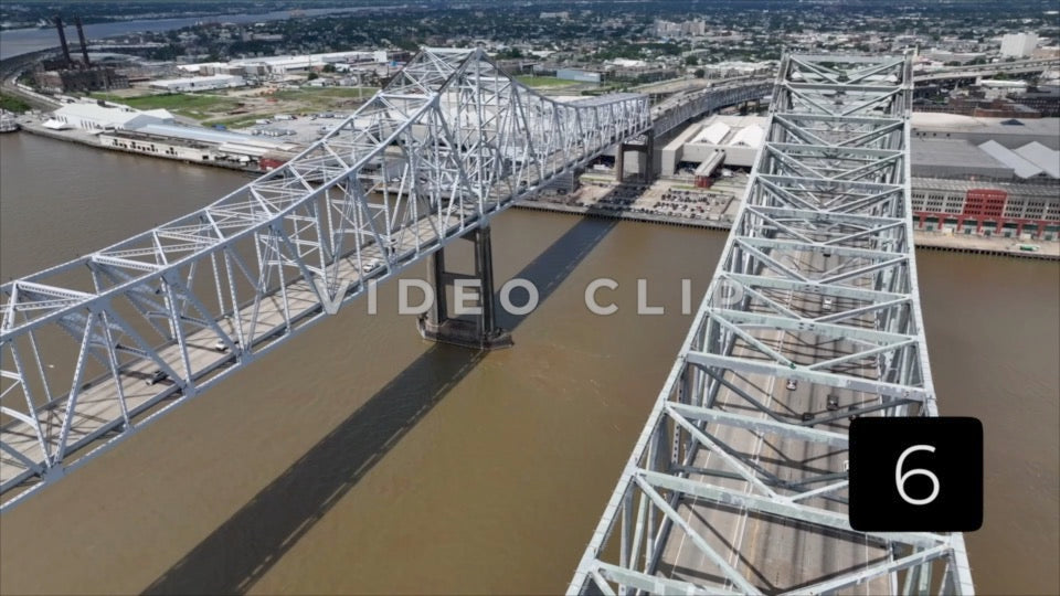 CLIP 6 - New Orleans, LA Vol. 2 - aerial spin over Crescent City Connection Bridge