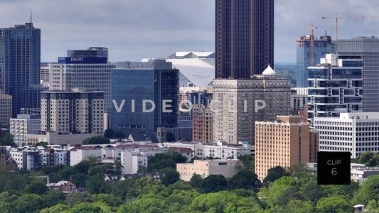 CLIP 6 - Atlanta, GA view of downtown office buildings with Mercedes-Benz Stadium