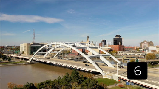 CLIP 6 - Rochester, NY Vol. 1 - rising above bridge to view city skyline