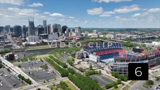 CLIP 6 - Nashville, TN rising up to reveal Nissan Stadium and city skyline