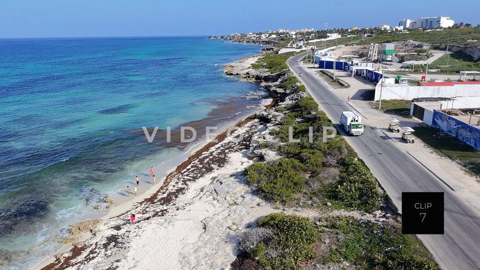 CLIP 7 - Isla Mujeras, Mexico coastline with beach and travel