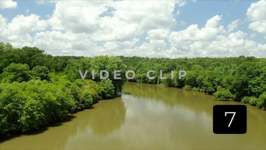 CLIP 7 - Chattahoochee River - beautiful day with blue sky and cloud reflections near Franklin, GA