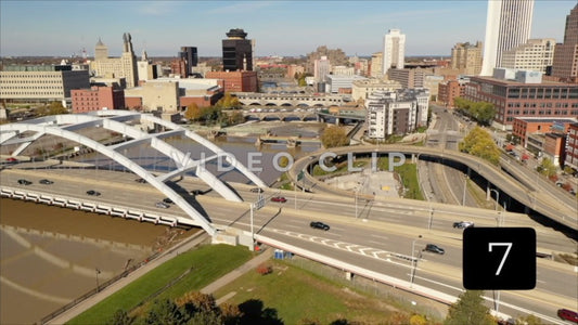 CLIP 7 - Rochester, NY Vol. 1 - flying over highway with bridge towards downtown