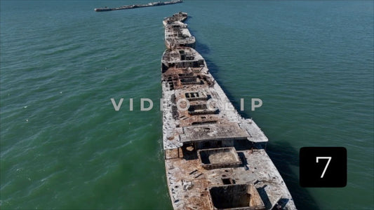 CLIP 7 - Kiptopeke Concrete Ships, VA reverse flight then lowering to main deck