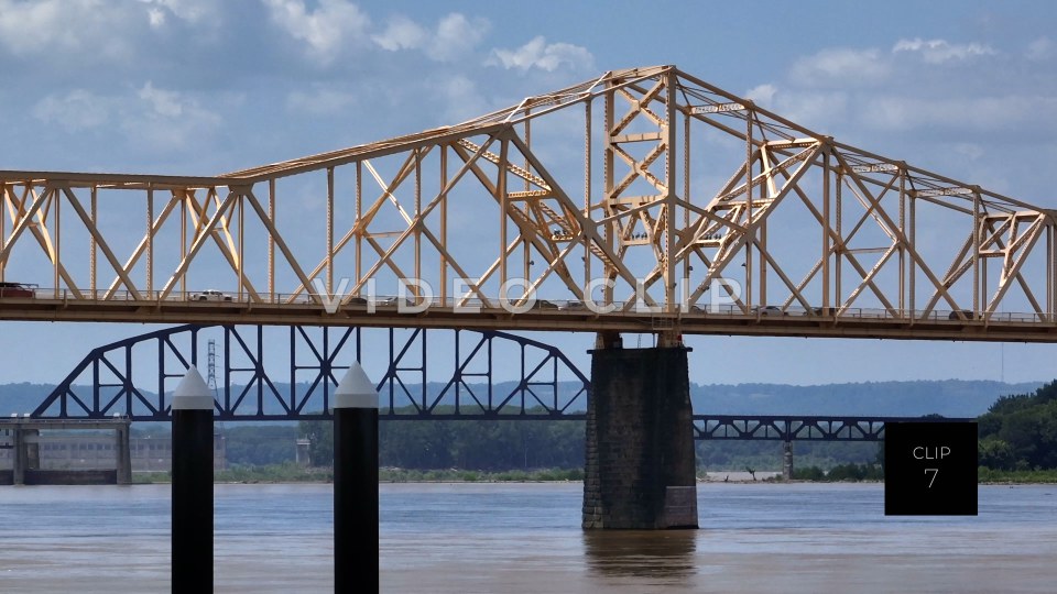 CLIP 7 - Louisville, KY close up of traffic on Clark Memorial Bridge