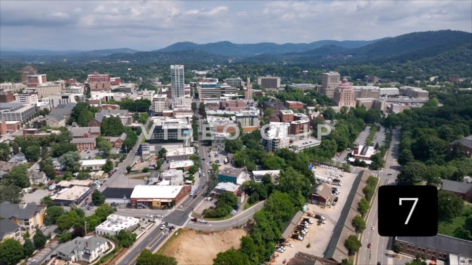 CLIP 7 - Asheville, NC downtown cityscape looking North