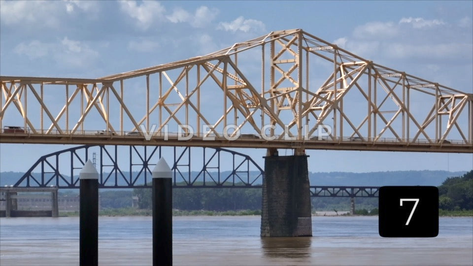 CLIP 7 - Louisville, KY close up of traffic on Clark Memorial Bridge