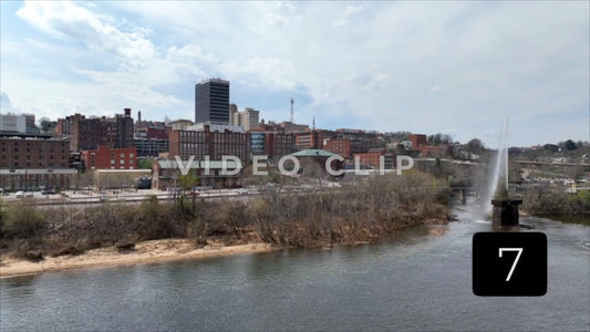 CLIP 7 - Lynchburg, VA Vol. 1 - rising up over James River to reveal downtown