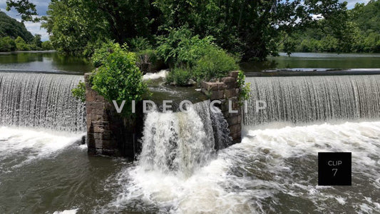 CLIP 7 - Lynchburg, VA old beautiful waterfall dam on James river