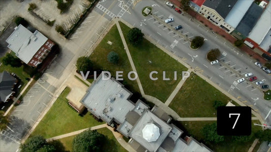 CLIP 7 - Eatonton, GA - Putnam County Clerk of Courts - aerial looking straight down and flying backwards