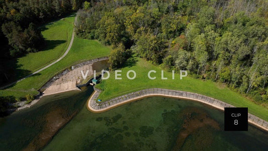Stock video CLIP 8 - Canadice Lake, NY Finger Lake reservoir waterworks