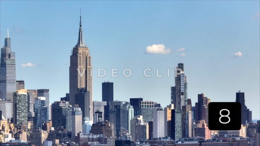 CLIP 8 - New York, NY Vol 1. - Empire State Building in city skyline view from Hudson River