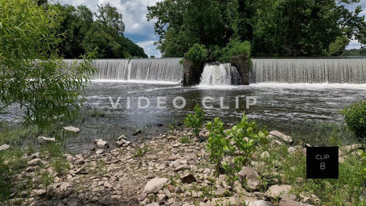 CLIP 8 - Lynchburg, VA beautiful old waterfall dam on James river