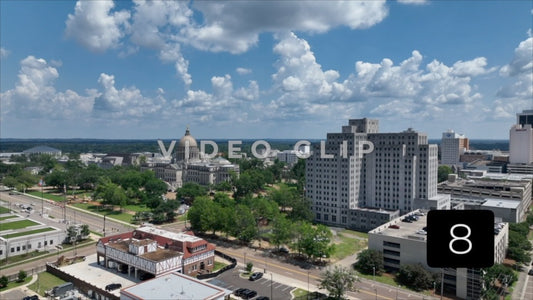 CLIP 8 - Jackson, MS mid-height flight towards Mississippi Capital