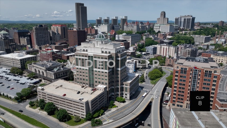 CLIP 8 - Albany, NY Vol. 1 - downtown city skyline from over Hudson River