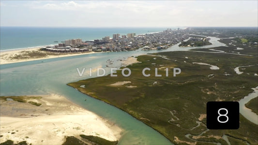 CLIP 8 - Cherry Grove Beach, SC land and sea view from the tidal marsh