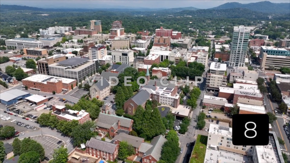 CLIP 8 - Asheville, NC center of downtown streets and buildings