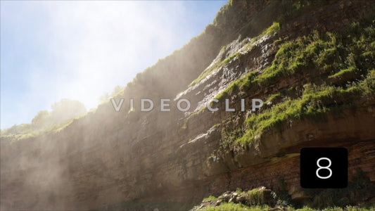 CLIP 8 - Rochester, NY Vol. 6 - Lower Falls gorge wall with mist from waterfall