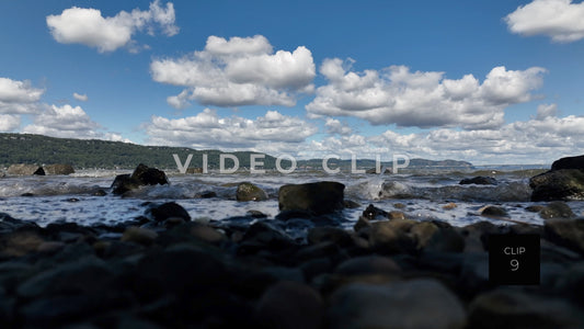 CLIP 9 - Hudson River, NY gentle waves breaking on shoreline
