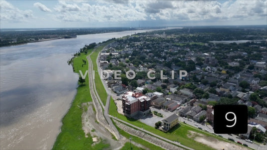 CLIP 9 - New Orleans, LA Vol. 3 - Flood wall between Mississippi river and neighborhood