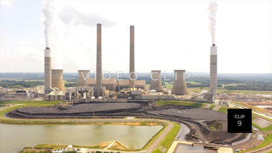 CLIP 9 - Plant Bowen, GA Smokestacks and coal-fired Power Generation facility