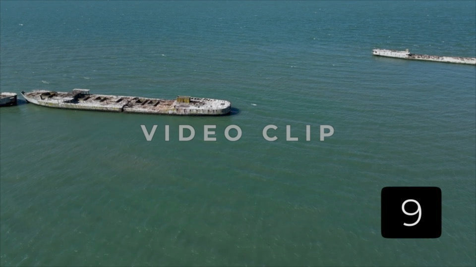 CLIP 9 - Kiptopeke Concrete Ships, VA used as breakwater in Chesapeake Bay