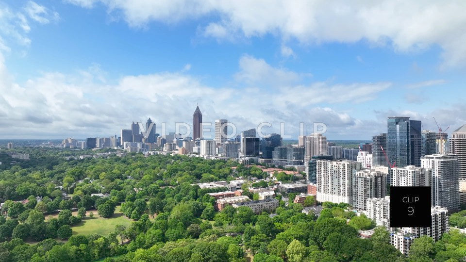 CLIP 9 - Atlanta, GA city skyline view from Piedmont Park downtown