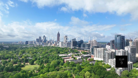 CLIP 9 - Atlanta, GA city skyline view from Piedmont Park downtown