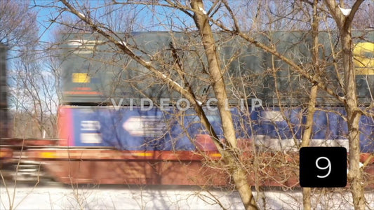 CLIP 9 - Winter Vol. 5 - End of fast train passing through snow covered landscape