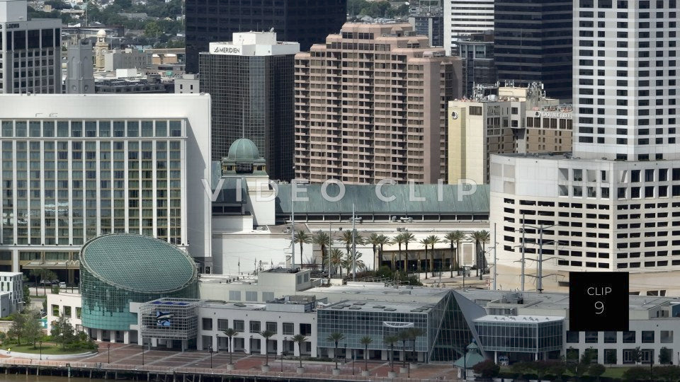 CLIP 9 - New Orleans, LA close view of office towers and Aquarium