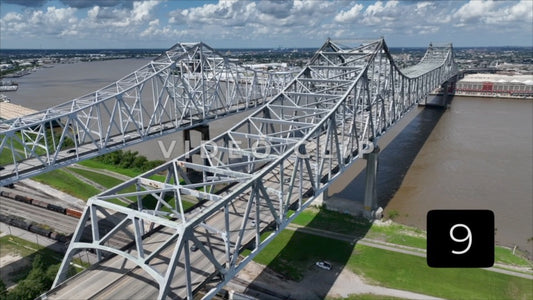 CLIP 9 - New Orleans, LA Vol. 2 - slow approach over Crescent City Connection Bridge