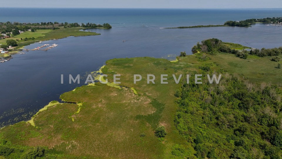 4k Still Frame - Braddock Bay, NY scenic wetland wildlife management area on Lake Ontario