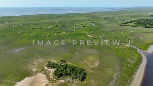 4k Still Frame - McClellanville, SC natural salt water tidal marsh beside Intracoastal Waterway