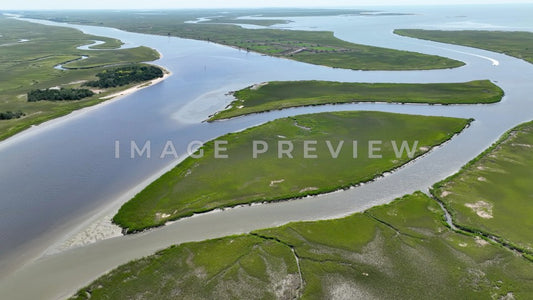 4k Still Frame - McClellanville, SC natural salt water tidal marsh inlet connecting to Intracoastal Waterway