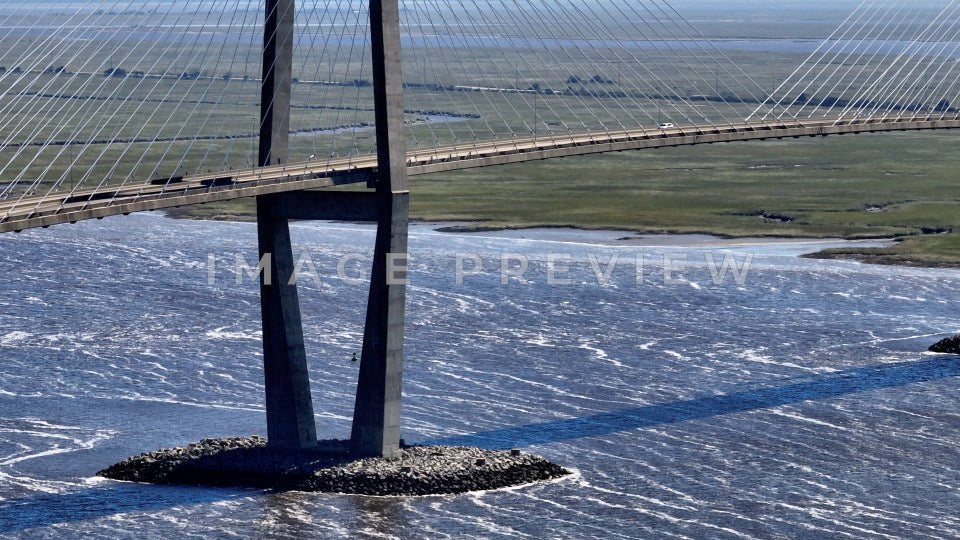 Brunswick, GA driving across Sydney Lanier Suspension Bridge named after Georgia-born poet