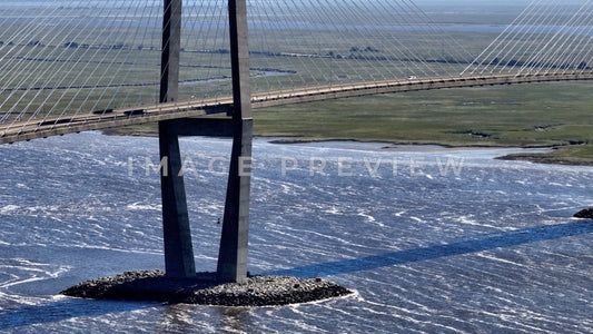 Brunswick, GA driving across Sydney Lanier Suspension Bridge named after Georgia-born poet