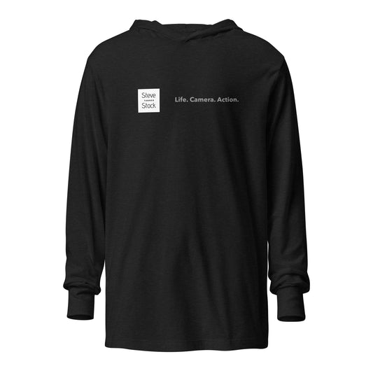 STS Life. Camera. Action. Hooded long-sleeve tee