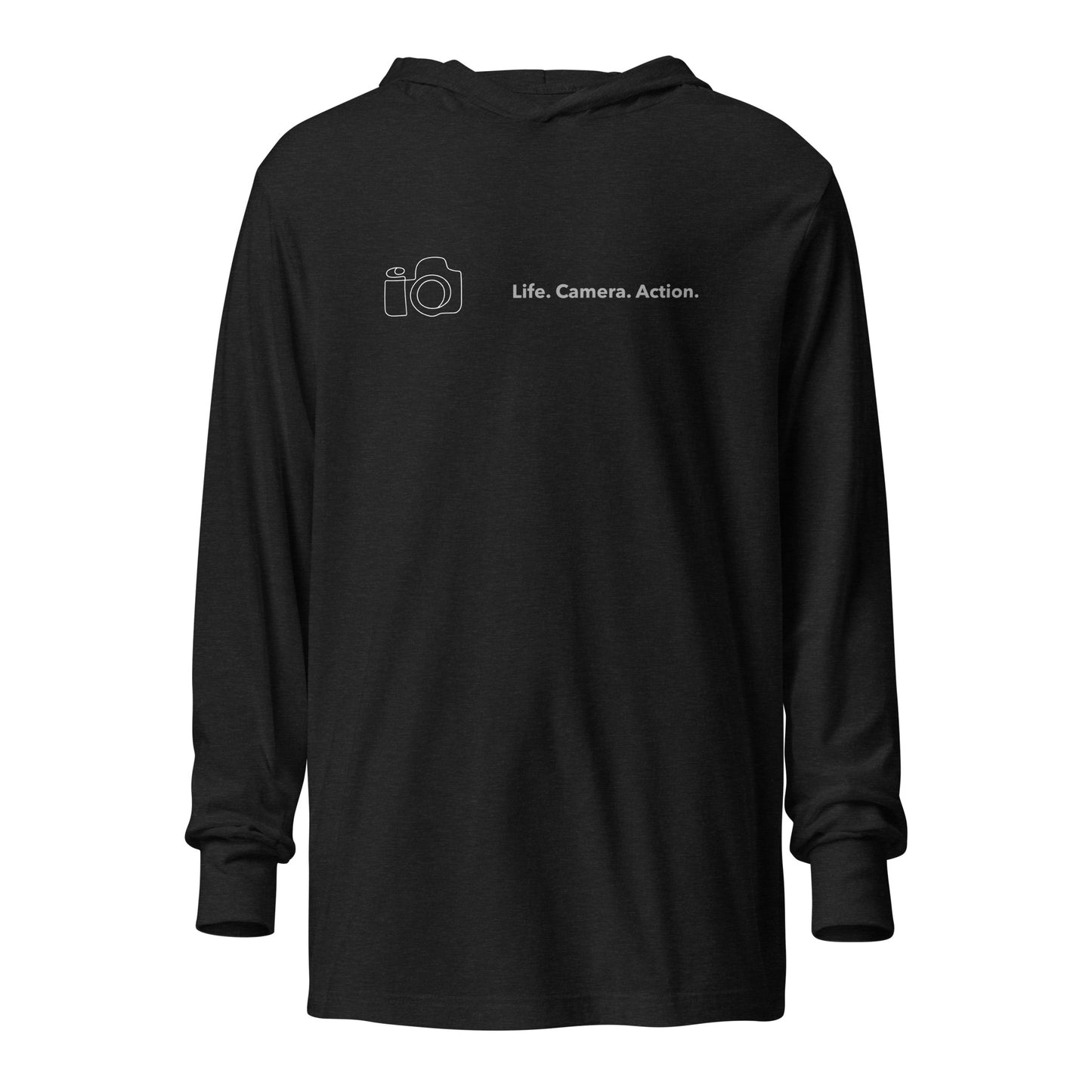 Photographer hooded long-sleeve tee