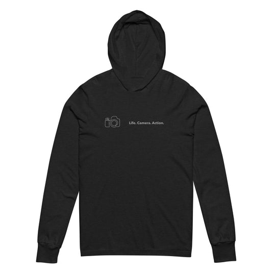 Photographer hooded long-sleeve tee