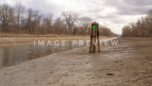 stock photo erie canal drained for winter