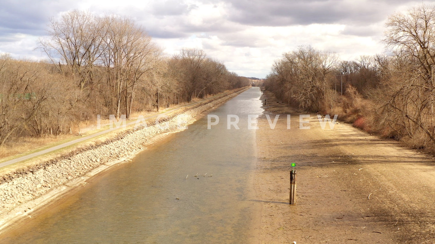 stock photo erie canal drained for winter