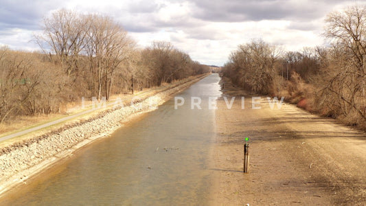 stock photo erie canal drained for winter