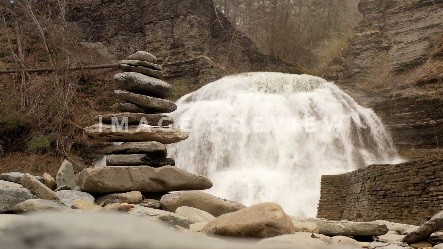 stock photo zen meditation water fall