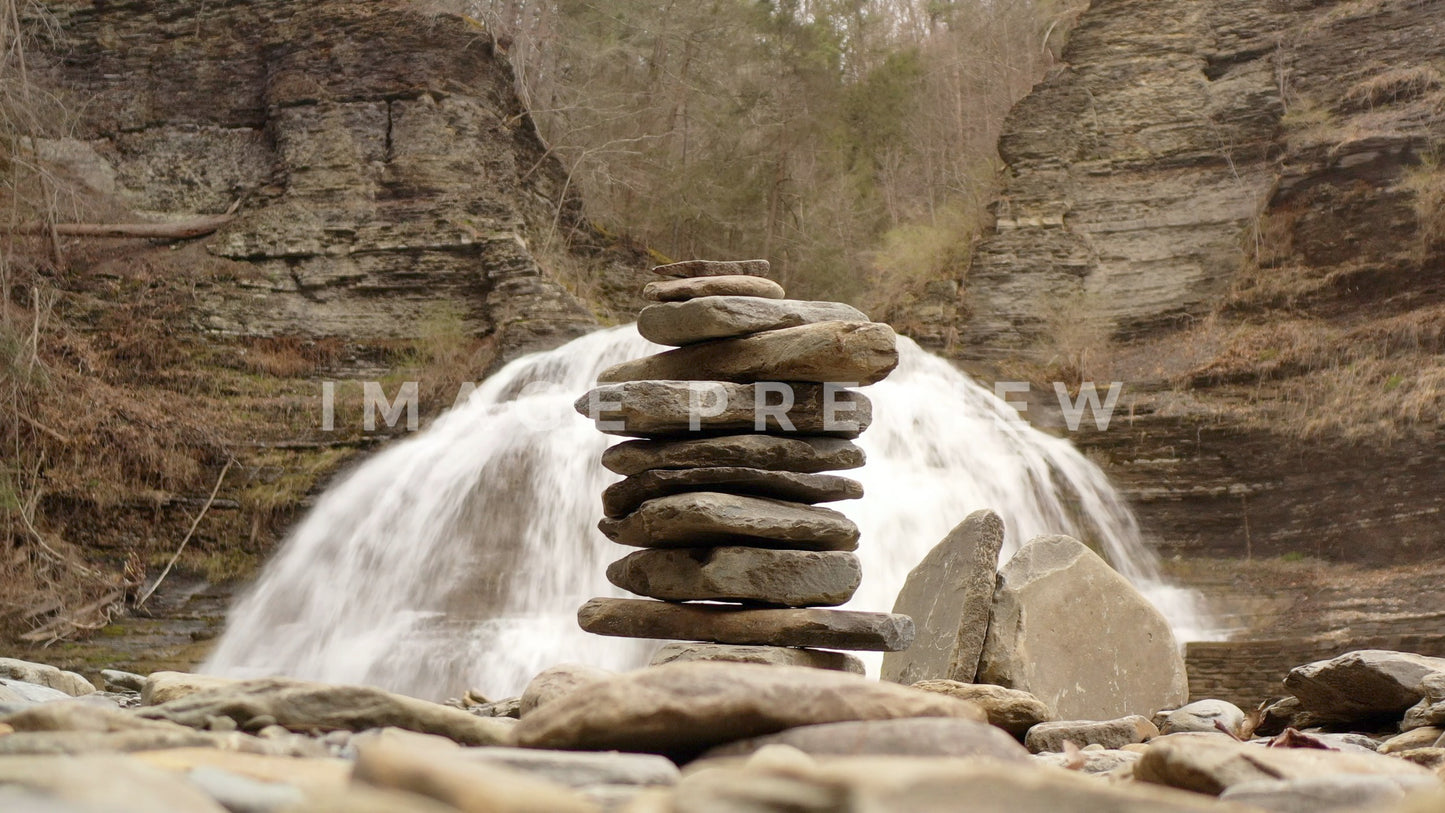 stock photo zen rocks and waterfall